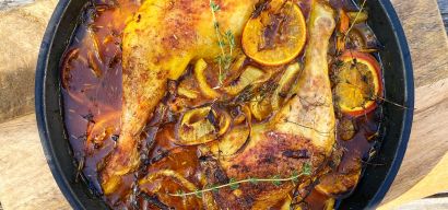 Mediterraanse kippenbout met venkel en sinaasappels